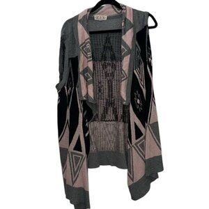 Fly Away Cardigan 3X  Acrylic Open Front Draped Design